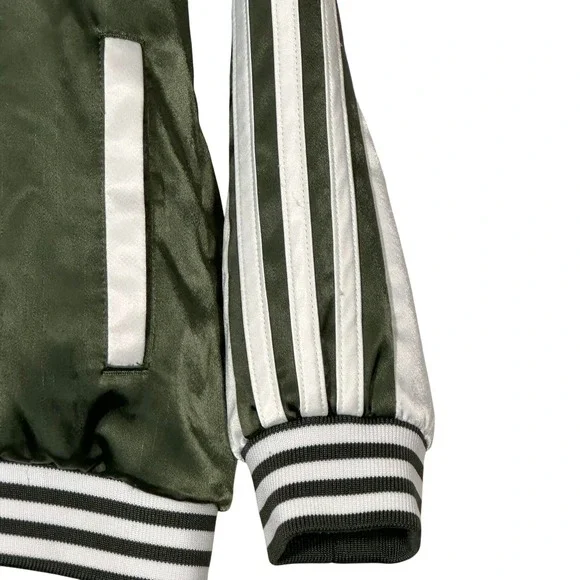 Adidas Sample Bomber Jacket Kids 5/6‎ Sukajan Tiger Embroidered Satin Green Rare - Picture 9 of 16